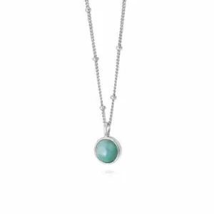 Image of Daisy London Jewellery 925 Sterling Silver Amazonite Healing Stone Necklace Sterling Silver