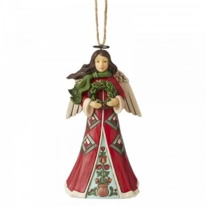 Image of Angel with Wreath Hanging Ornament