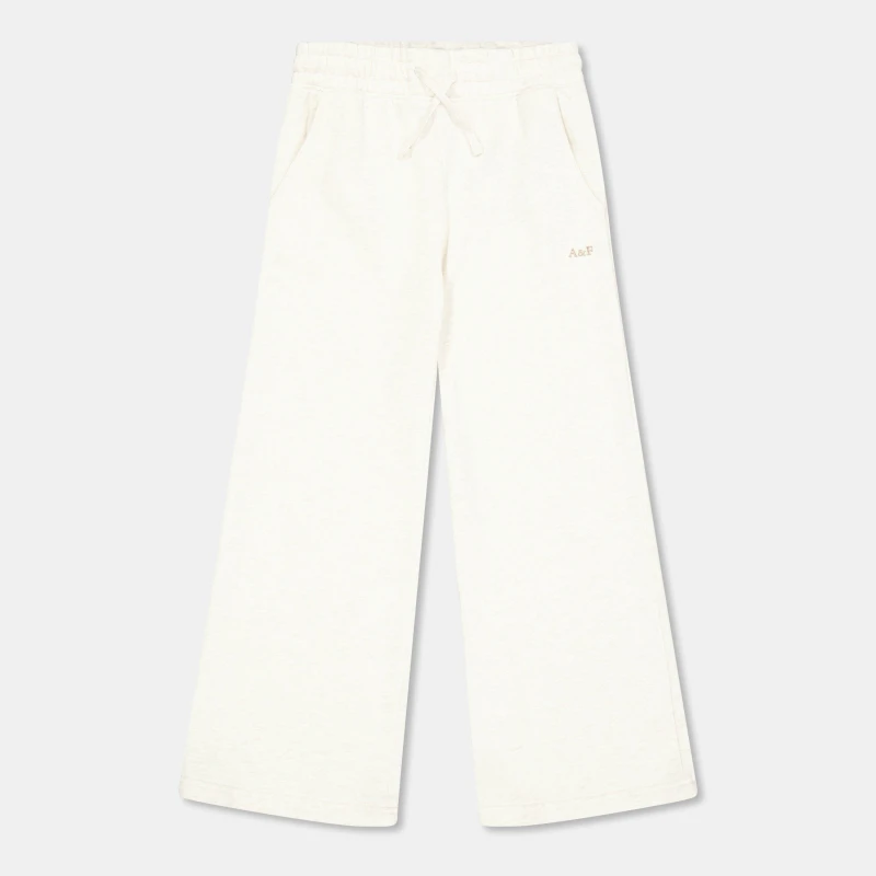 Image of Abercrombie and Fitch Kids Open Hem Fleece Joggers Oatmeal J82 female 15-16Y