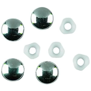 image of Wickes Chrome Plate Tops and Retain Washers Pack 4