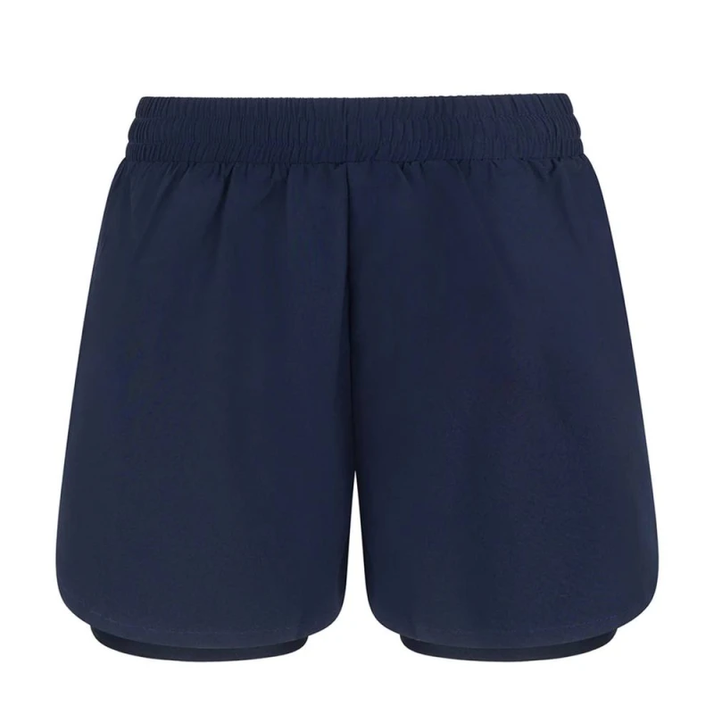 Image of Tombo Mens Double Layer Sports Shorts in Navy Size: XS Navy Male XS