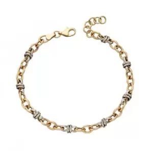 Image of Chain Circle Infinity Mixed Metal Bracelet GB468