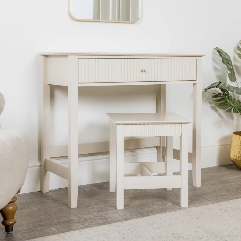 Image of Melody Maison Dressing Table & Stool Set - Hales Taupe Range Taupe
