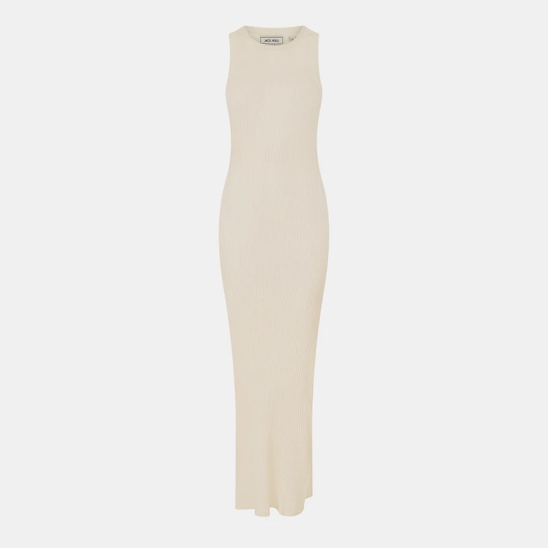 Image of Jack Wills Knitted Maxi Racer Dress - White White 6