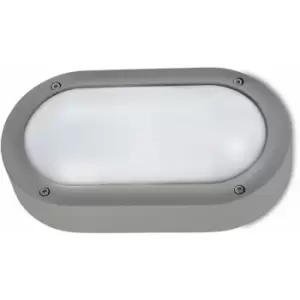 image of Netlighting Basic Aluminium 1 Light Outdoor Bulkhead Aluminium Wall Light Grey I