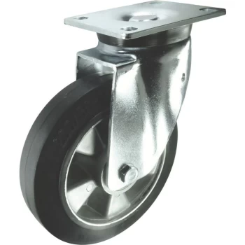 Image of Swivel Plate 100MM Rubber Tyre - Atlas Workholders