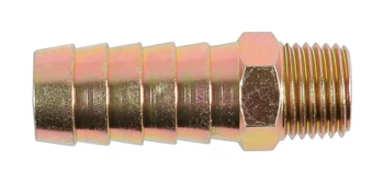 Image of Air Line Screwed Tailpiece 1/4 BSP x 1/2 Hose Tail Pk 5 Connect 30997