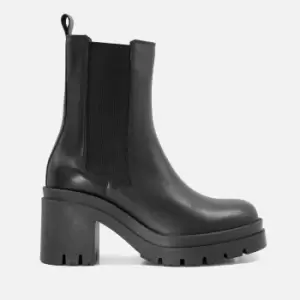Image of Dune Womens Prized Leather Heeled Chelsea Boots - Black - UK 7