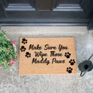 Image of Artsy Doormats Make Sure You Wipe Those Muddy Paws Doormat