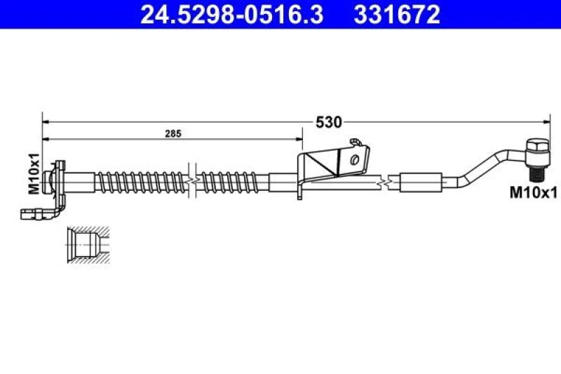 Image of Brake hose ATE 24.5298-0516.3