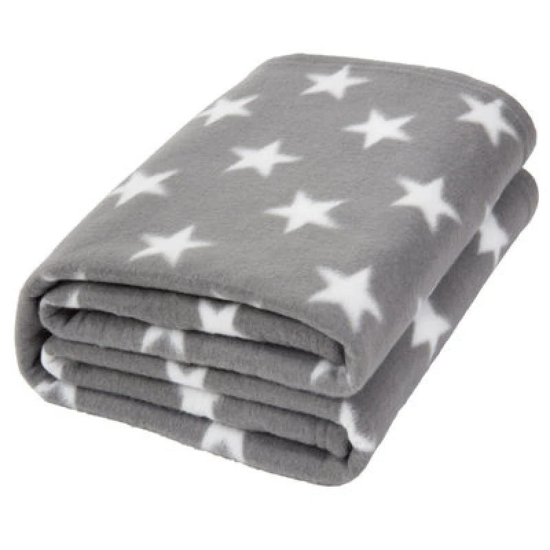 Image of OHS OHS Stars Throw Over Bed Warm Soft Blanket Sofa in Silver Size: 120cm x 150cm Silver 120cm x 150cm Unisex 5027434000012