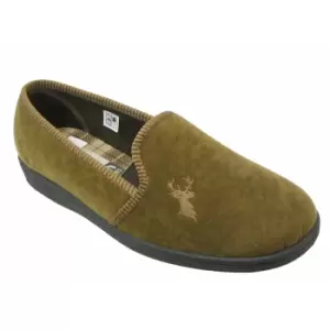 Image of Mirak Stag Mens Slip-On Slipper / Classic Mens Slippers (11 UK) (Tan)