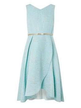 image of Monsoon Girls Katerina Jacquard Prom Dress - Blue