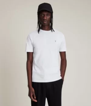 Image of AllSaints Mens Cotton Regular Fit Brace Tonic Short Sleeve Crew Neck T-Shirt, White, Size: XXL