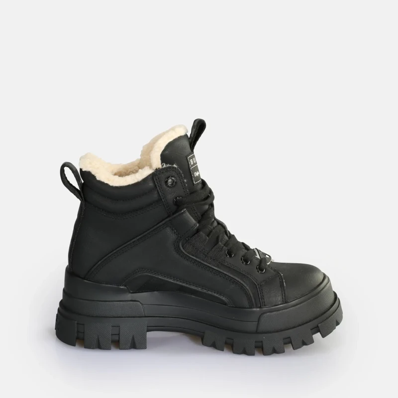 Image of Buffalo Womens boots Buffalo Aspha Nc chaude - Vegan Nubuck Mid Noir Female 41