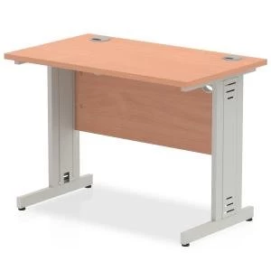 Image of Trexus Desk Rectangle Cable Managed Silver Leg 1000x600mm Beech Ref