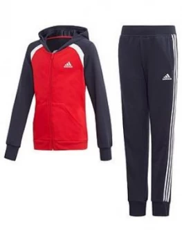 Image of Adidas Girls Hood Tracksuit - Red
