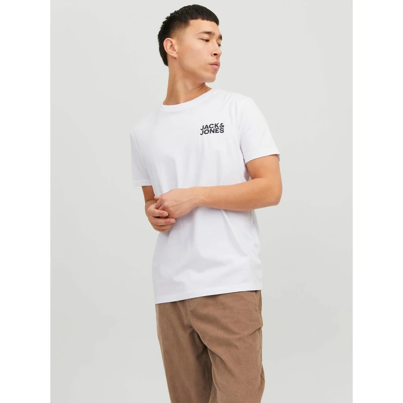 Image of jack & jones Corp Small Logo T-Shirt pure white Cotton L