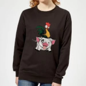 image of Moana Hei Hei and Pua Womens Sweatshirt - Black