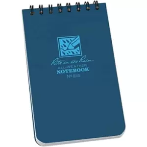 image of Rite in the Rain Universal Notebook, Top Spiral Bound, 3" x 5" (50 Sheets) White / Blue