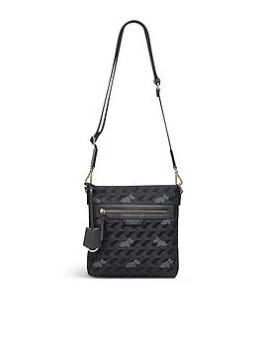 Image of Radley Finsbury Park Geo Dog Jacquard Small Ziptop Crossbody Bag - Grey