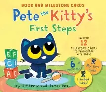 Image of pete the kittys first steps book and milestone cards