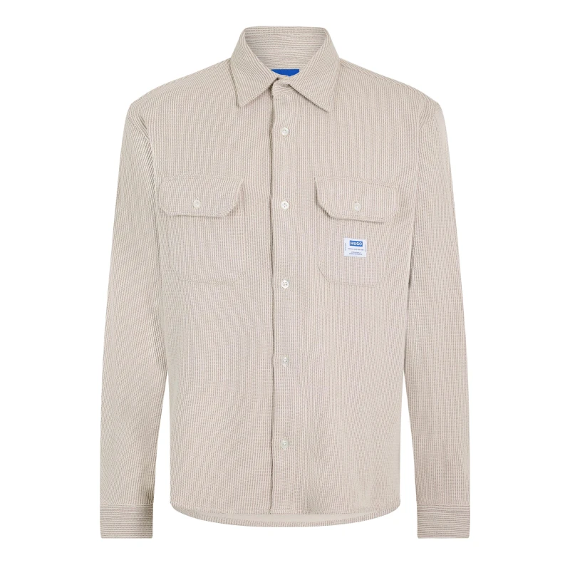 Image of Boss Mens Ekynone Long Sleeve Oxford Shirt Open White male XS