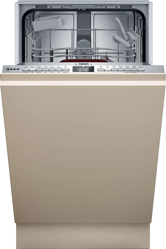Image of NEFF N50 S875HKX32G Fully Integrated Slimline Dishwasher - Silver Control Panel - D Rated, Silver