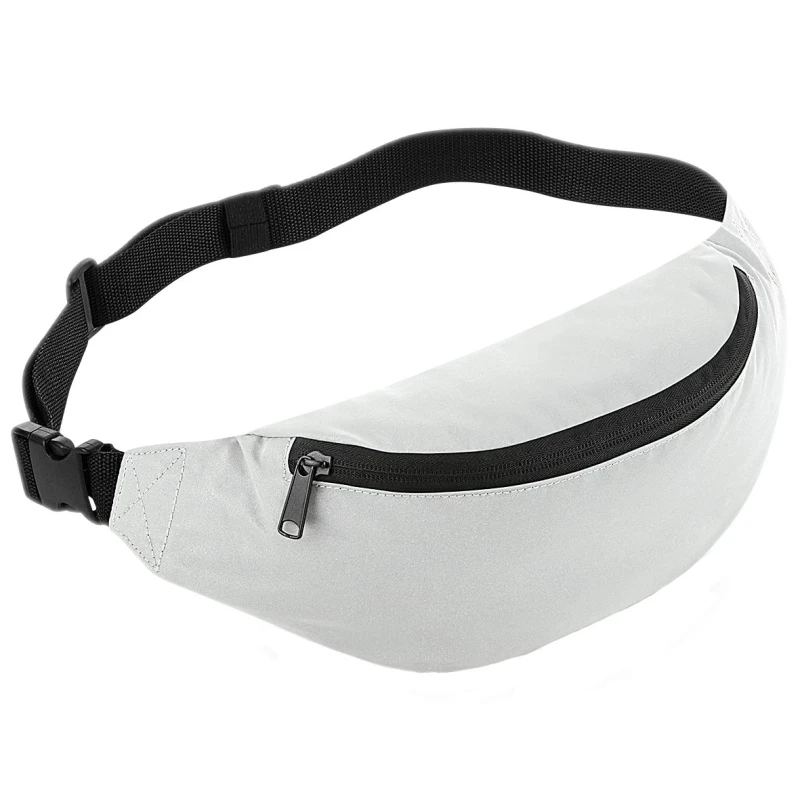 Image of Bagbase Reflective Belt Bag Silver unisex