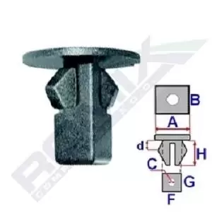 image of ROMIX Clip TOYOTA,LEXUS B21002 9018906013,9018906013,MR971765 9018906013,9018906013