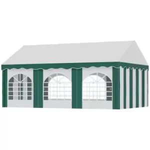 Image of Outsunny 6 x 4m Garden Gazebo with Sides, Galvanised Marquee Party Tent with Six Windows and Double Doors, for Parties, Wedding and Events