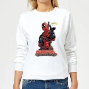Image of Marvel Deadpool Hey You Womens Sweatshirt - White - L