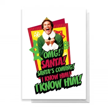Image of Elf OMG Santa's Coming Greetings Card - Standard Card