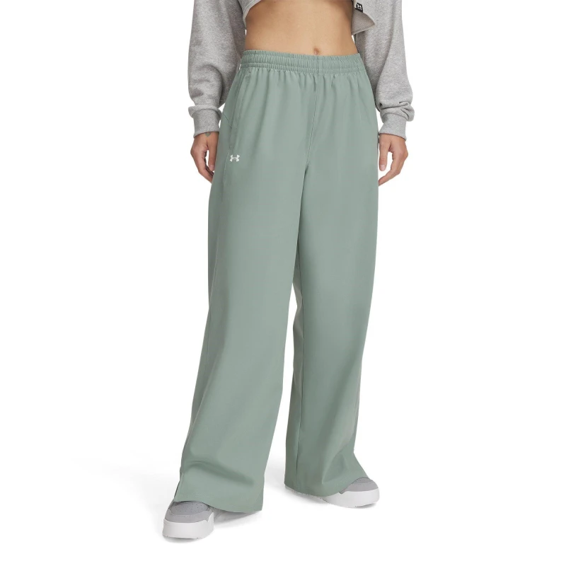 Image of Under Armour Womens Rival Open Hem Fleece Joggers Green female 10 (S)