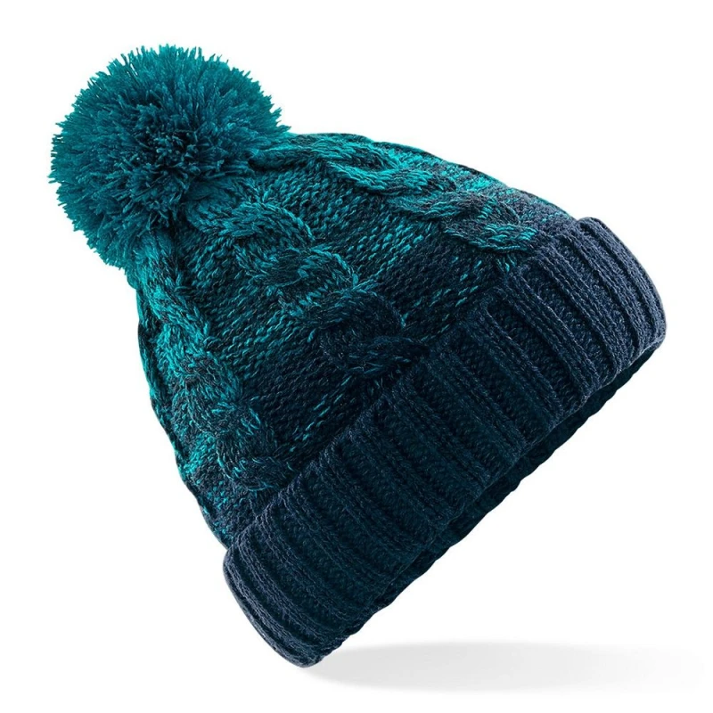 Image of Beechfield Beechfield Ombre Styled Beanie in Teal Teal One Size Unisex 5057520834092