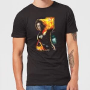 Image of Captain Marvel Galactic Shine Mens T-Shirt - Black