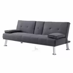 image of Indiana Charcoal Fabric sofabed