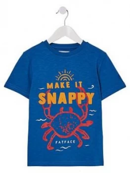 image of Fat Face Boys Make It Snappy T-Shirt - Cobalt