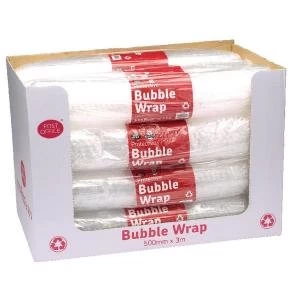 image of Post Office Postpak Clear Bubble Wrap 500mmx3m Pack of 12 37749