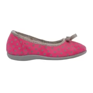 Image of Sleepers Womens/Ladies Louise Polka Dot Bow Slippers (3 UK) (Navy)