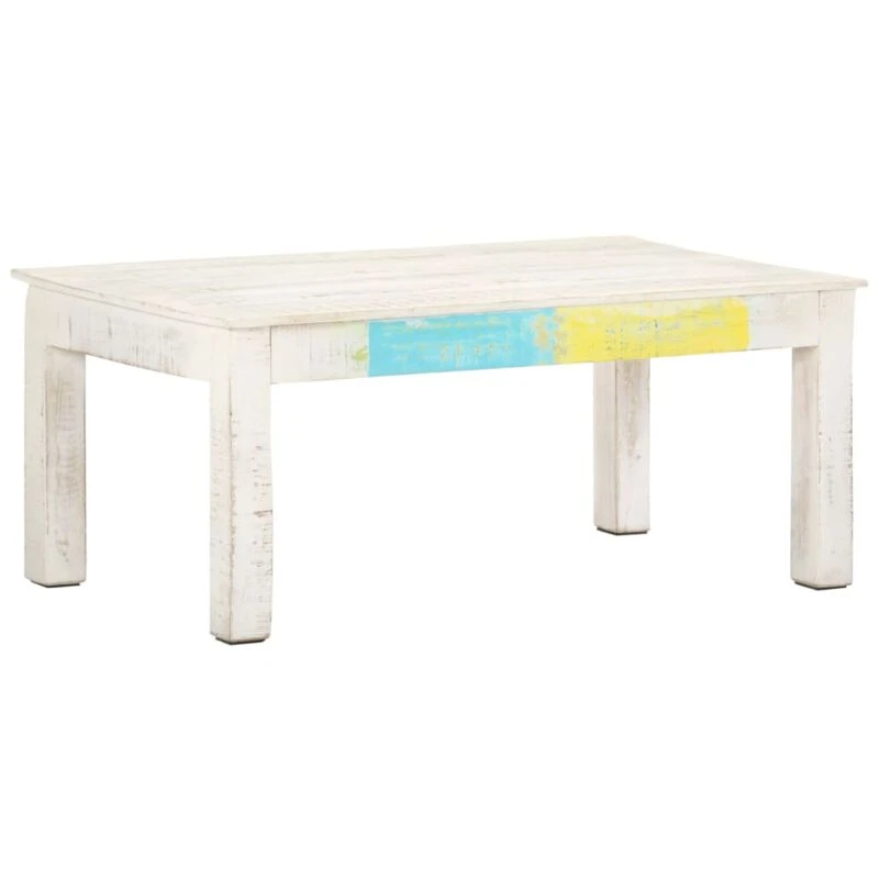 Image of VIDAXL Coffee Table White 110x60x45cm Solid Mango Wood vidaXL 8720286068212