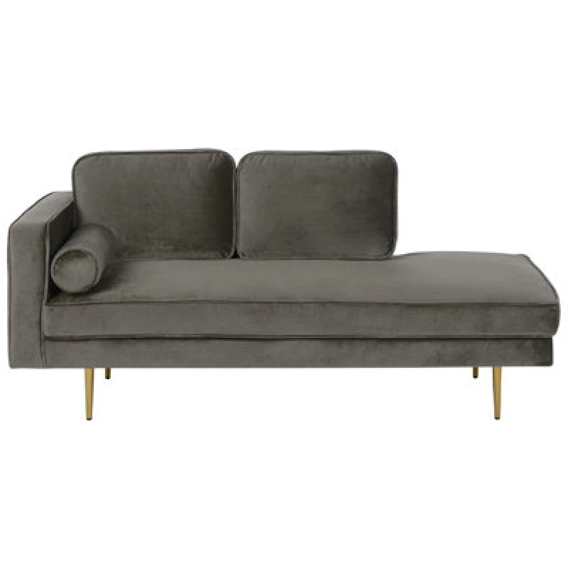 Image of Beliani Left-Hand Chaise Lounge Miramas Velvet Taupe