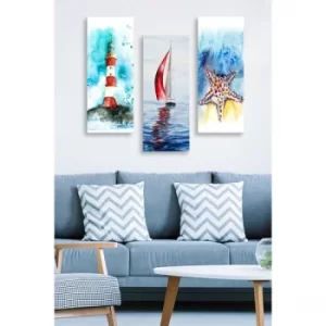 Image of MDF0023 Multicolor Decorative MDF Painting (3 Pieces)
