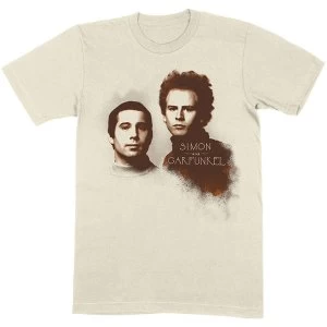 Image of Simon & Garfunkel - Faces Unisex Large T-Shirt - Neutral