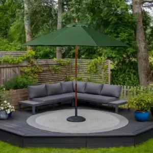 Image of Harbour Lifestyle Kratos 3M Wooden Parasol - Green
