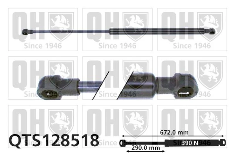 Image of QUINTON HAZELL Tailgate strut QUINTON HAZELL QTS128518