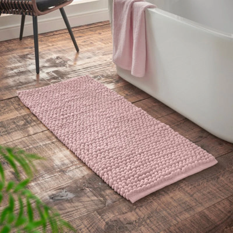 Image of Bianca 'Aspen Bobble' Bath Runner Pink