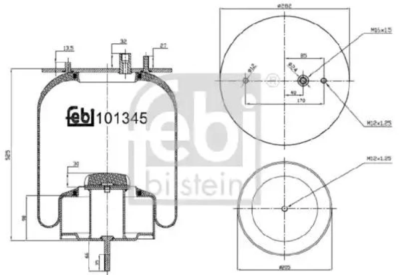 Image of FEBI BILSTEIN 101345 Boot, air suspension Front Axle Right Boot,air suspension (324)