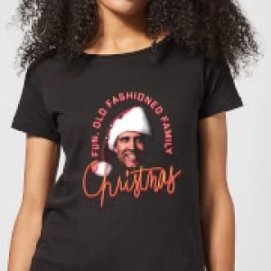 Image of National Lampoon Fun Old Fashioned Family Christmas Womens Christmas T-Shirt - Black