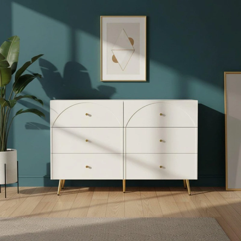Image of Urban Meuble White Modern Chest Metal Accents White unisex One Size